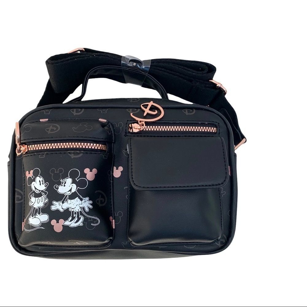 Disney Womens Black Disney Mickey & Minnie Mouse 2 In 1 Crossbody Bag One Size - Picture 9 of 14